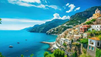 semester amalfi kust Italien ai genererad foto