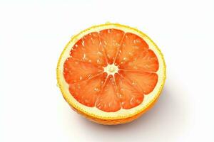 mogen orange citrus- frukt på vit bakgrund ai genererad foto