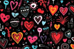 uppsättning av hjärtans dag i boho stil. illustrationer av hjärta, blomma krans, fjädrar, ramar och fågel. samling för alla hjärtans dag, kort eller vykort foto