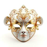 venetian karneval mask isolerat på vit bakgrund maskerad ett mask mall för karneval i främre se foto