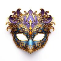 venetian karneval mask isolerat på vit bakgrund maskerad ett mask mall för karneval i främre se foto