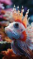 unik fisk på korall rev foto