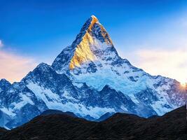 topp ama dablam fjäll, nepal himalaya foto