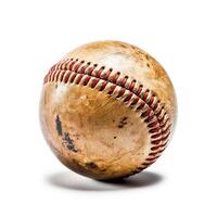 baseboll på vit bakgrund. generativ ai foto