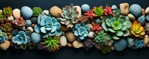 öken- kaktus och saftig texturer bakgrund med tömma Plats för text foto