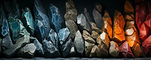 makro bilder visa upp invecklad sten formationer inuti berg grottor foto