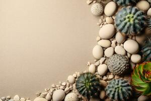 öken- kaktus och saftig texturer bakgrund med tömma Plats för text foto