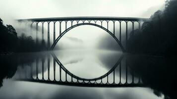 lång exponering minimalism fångande de eterisk skönhet av gammal järn båge broar foto