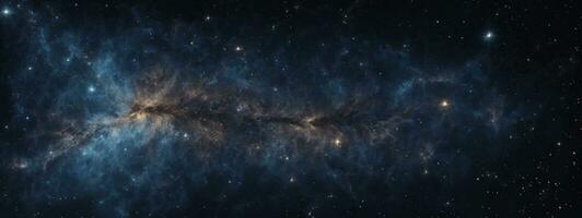 stjärnor och galax yttre Plats himmel natt universum svart starry bakgrund av skinande starfield. ai genererad foto