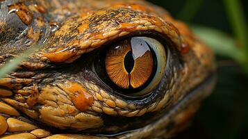 närbild Foto av en snäpp sköldpadda ser i deras livsmiljö. generativ ai