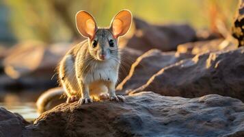 närbild Foto av en jerboa ser i deras livsmiljö. generativ ai