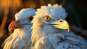 närbild Foto av en albatross ser några riktning. generativ ai