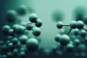 3d illustration av molekyl modell. vetenskap bakgrund kvickhet. ai genererad foto