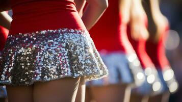 gnistrande cheerleader uniformer. generativ ai foto