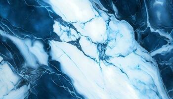 generativ ai, glansig blå och vit marmor textur foto