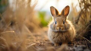 förtjusande elegans suddig kanin med sammet päls foto