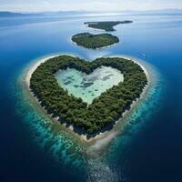 hjärtformade ö i de hav antenn se foto