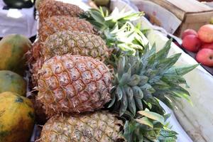 välsmakande och hälsosam ananasstock foto