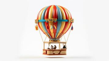 visning en 3d miniatyr- traditionell varm luft ballong. generativ ai foto