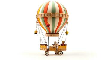 visning en 3d miniatyr- traditionell varm luft ballong. generativ ai foto