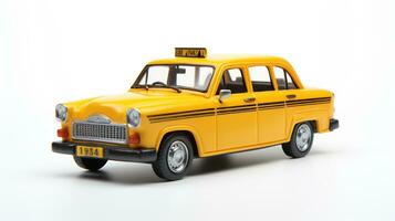 visning en 3d miniatyr- taxi. generativ ai foto