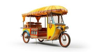 visning en 3d miniatyr- rickshaw. generativ ai foto