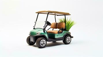visning en 3d miniatyr- golf vagn. generativ ai foto