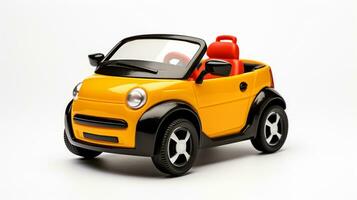 visning en 3d miniatyr- elektrisk bil. generativ ai foto