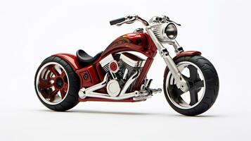 visning en 3d miniatyr- kryssare motorcykel. generativ ai foto