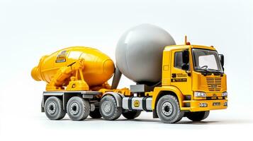 visning en 3d miniatyr- cement mixer. generativ ai foto