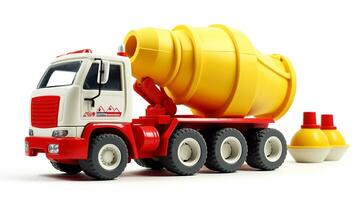 visning en 3d miniatyr- cement mixer. generativ ai foto