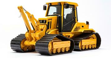 visning en 3d miniatyr- bulldozer. generativ ai foto