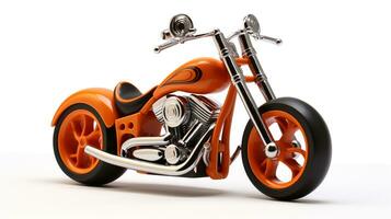 visning en 3d miniatyr- bobber motorcykel. generativ ai foto