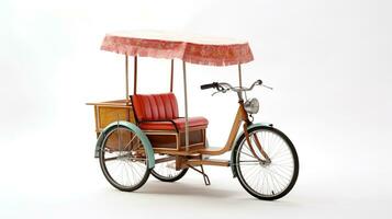 visning en 3d miniatyr- cykel rickshaw. generativ ai foto