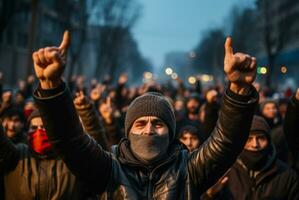 demonstranter sammankomst till bekämpa för deras rättigheter fångad i Foto