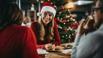 festlig medarbetare utbyte hemlighet santa gåvor foto