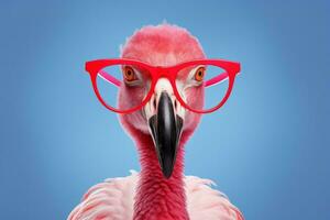 roligt flamingo rosa glasögon. generera ai foto