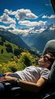 vilar mitt i fantastisk alpina landskap foto