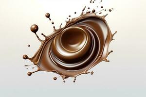 fri varm choklad stänk flytande kakao eller kaffe bakgrund generativ ai foto