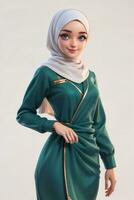 flyg skötare docka med muslim klänning. generativ ai foto
