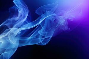 blå lila lutning abstrakt bakgrund med rök, neon, glöd effekt. generativ ai foto