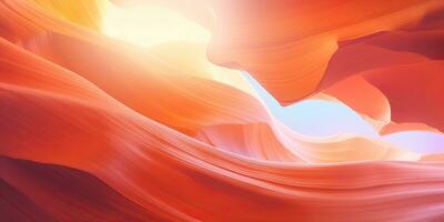 ai genererad. ai generativ. natur utomhus- gul orange röd kanjon sandsten vägg abstrakt bakgrund. grafisk konst foto