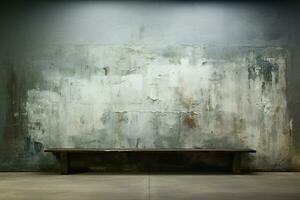 betong duk, vit måla stroke på texturerad vägg förkroppsligar urban grunge estetik ai genererad foto