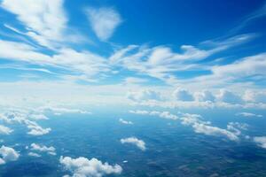 texturerad blå himmel yta frammanande de väsen av lugn moln ai genererad foto