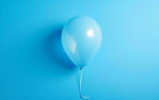 en professionell Foto av en blå ballong isolerat på en vit bakgrund, generativ ai