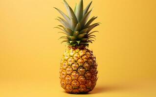 en realistisk illustration av en enda ananas med en minimalistisk design, generativ ai foto