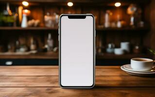 vit skärm smartphone mockup, generativ ai foto