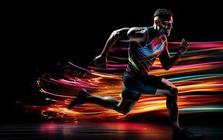 sportsman löpning rörelse fläck, generativ ai foto