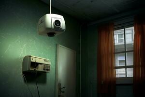övervakning med rum övervakning kamera. generativ förbi ai foto