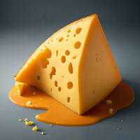 ett iögonfallande skiva av ost på en tallrik foto